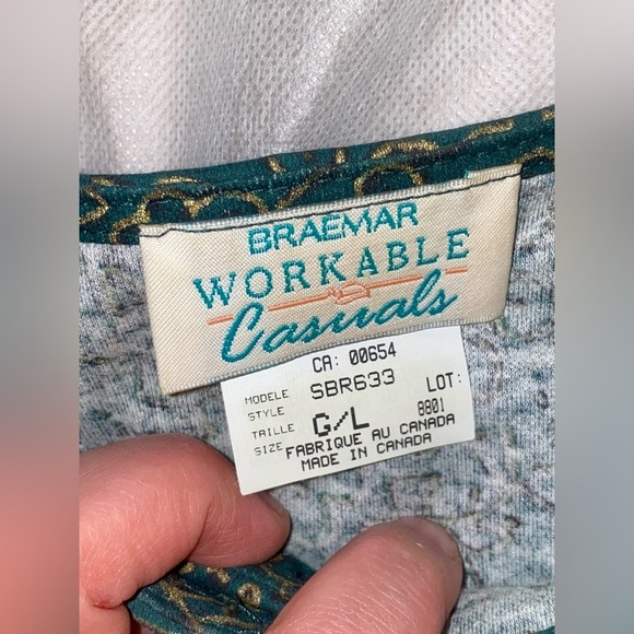 Green and Gold Patterned Shirt size L. Vintage - Picture 5 of 6